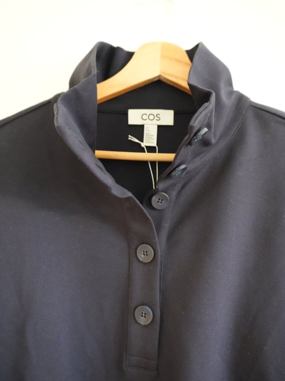 COS Buttoned Funnel-Neck Pullover - Picture 4 of 6